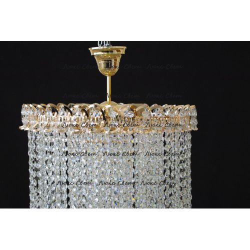 Люстра Капель 5 ламп конус 40 см длинная  в Ижевске Гусь Хрустальный