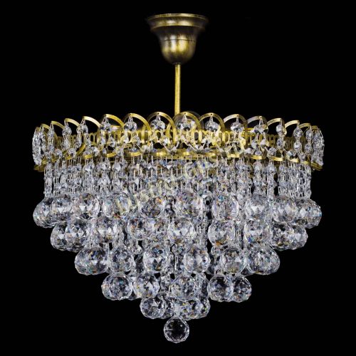 Люстра Капель Пирамида Шар 40 с подвесом под бронзу в Ижевске Гусь Хрустальный