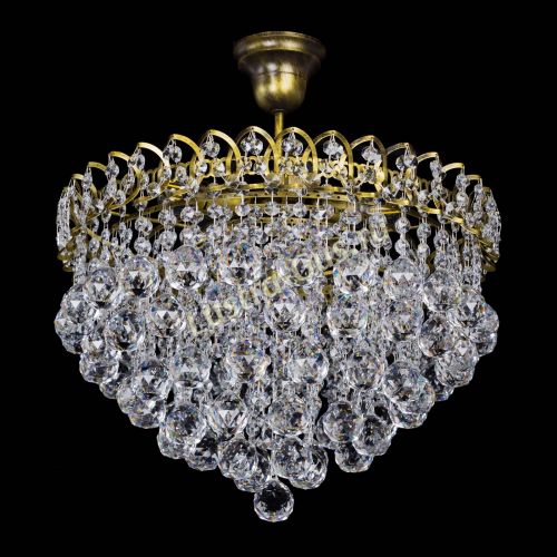 Люстра Капель Пирамида Шар 40 с подвесом под бронзу в Ижевске Гусь Хрустальный