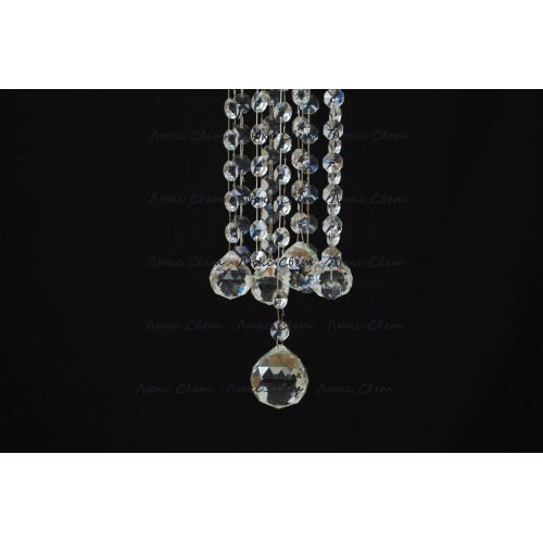 Люстра Капель 5 ламп шар 40 мм длинная в Ижевске Гусь Хрустальный