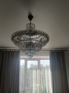 Люстра Хрустальный Каскад №8 с подвесом под бронзу в Ижевске отзыв и фото покупателя