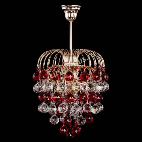 Люстра Хрустальные брызги шар 40 мм красная в Ижевске Гусь Хрустальный
