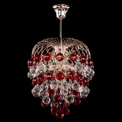 Люстра Хрустальные брызги шар 40 мм красная в Ижевске Гусь Хрустальный