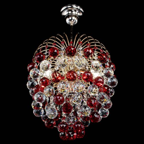 Люстра Хрустальные брызги шар 40 мм красная в Ижевске Гусь Хрустальный