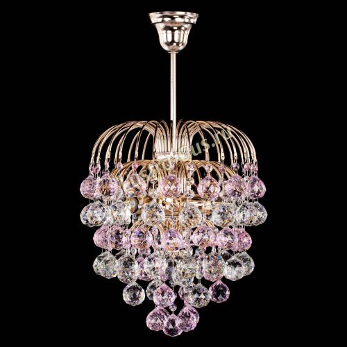 Люстра Хрустальные брызги шар 40 мм розовая в Ижевске Гусь Хрустальный