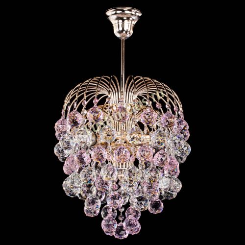Люстра Хрустальные брызги шар 40 мм розовая в Ижевске Гусь Хрустальный