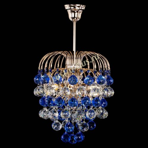 Люстра Хрустальные брызги шар 40 мм синяя в Ижевске Гусь Хрустальный