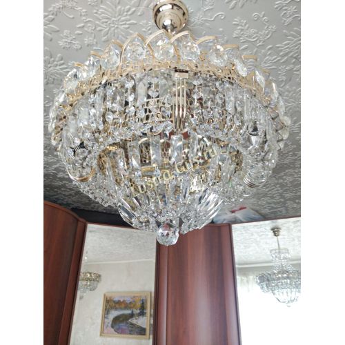 Люстра Кольцо Классика Пластинка с подвесом в Ижевске Гусь Хрустальный