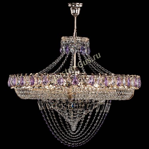 Люстра Кольцо Классика Веер №8 фиолетовая в Ижевске Гусь Хрустальный