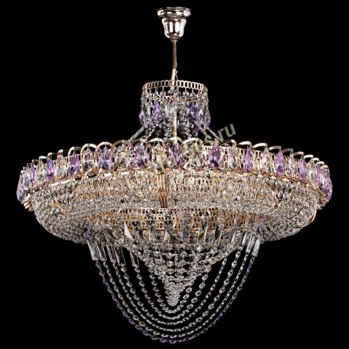 Люстра Кольцо Классика Веер №8 фиолетовая в Ижевске Гусь Хрустальный