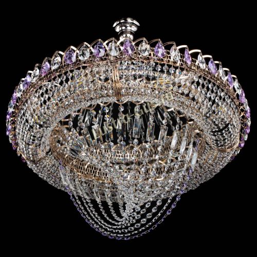 Люстра Кольцо Классика Веер №8 фиолетовая в Ижевске Гусь Хрустальный