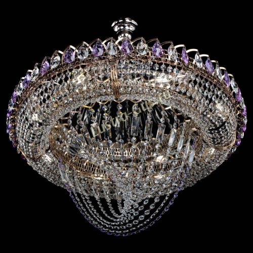 Люстра Кольцо Классика Веер №8 фиолетовая в Ижевске Гусь Хрустальный