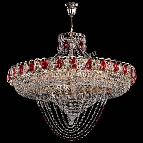 Люстра Кольцо Классика Веер №8 красная в Ижевске Гусь Хрустальный