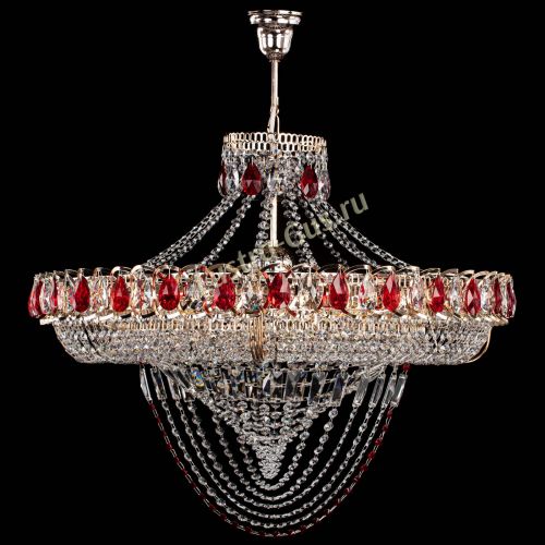 Люстра Кольцо Классика Веер №8 красная в Ижевске Гусь Хрустальный