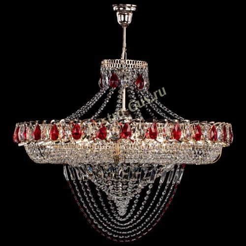 Люстра Кольцо Классика Веер №8 красная в Ижевске Гусь Хрустальный