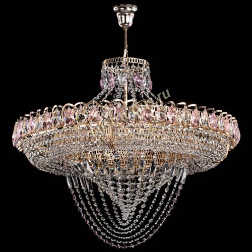 Люстра Кольцо Классика Веер №8 розовая в Ижевске Гусь Хрустальный