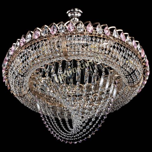 Люстра Кольцо Классика Веер №8 розовая в Ижевске Гусь Хрустальный