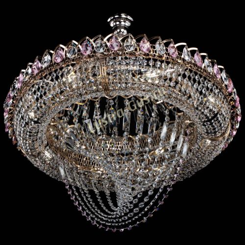 Люстра Кольцо Классика Веер №8 розовая в Ижевске Гусь Хрустальный