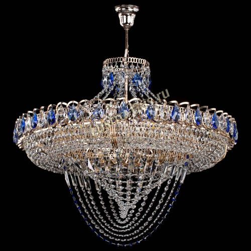 Люстра Кольцо Классика Веер №8 синяя в Ижевске Гусь Хрустальный