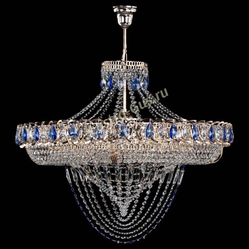 Люстра Кольцо Классика Веер №8 синяя в Ижевске Гусь Хрустальный