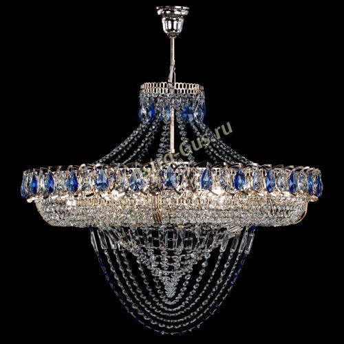 Люстра Кольцо Классика Веер №8 синяя в Ижевске Гусь Хрустальный