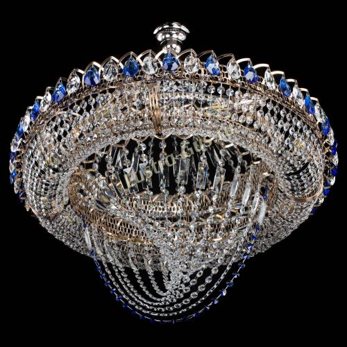 Люстра Кольцо Классика Веер №8 синяя в Ижевске Гусь Хрустальный