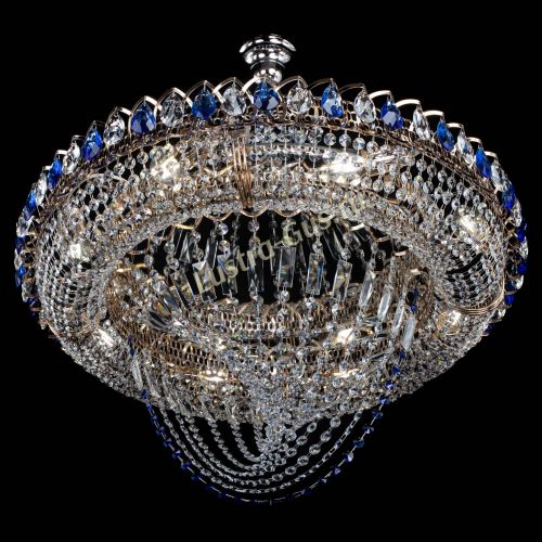 Люстра Кольцо Классика Веер №8 синяя в Ижевске Гусь Хрустальный