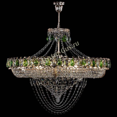 Люстра Кольцо Классика Веер №8 зеленая в Ижевске Гусь Хрустальный
