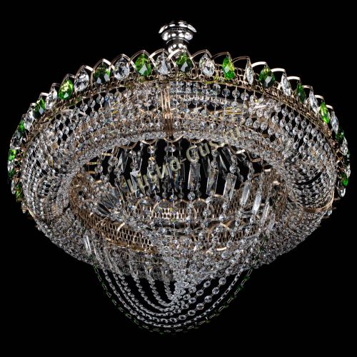 Люстра Кольцо Классика Веер №8 зеленая в Ижевске Гусь Хрустальный