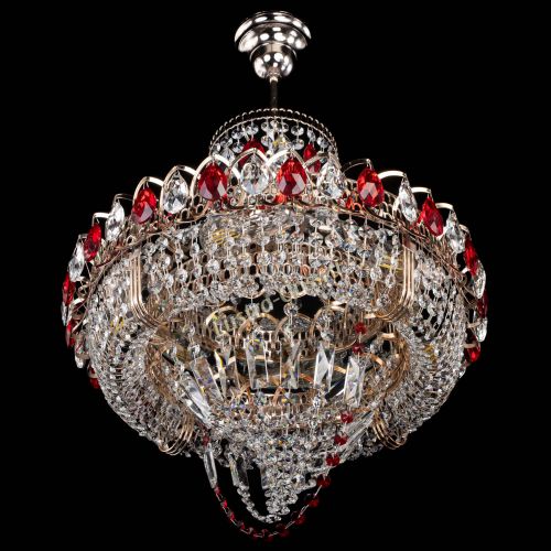 Люстра Кольцо Классика Веер красная в Ижевске Гусь Хрустальный