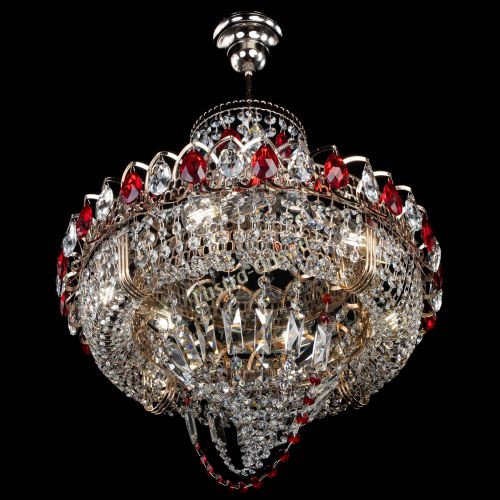 Люстра Кольцо Классика Веер красная в Ижевске Гусь Хрустальный