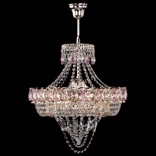 Люстра Кольцо Классика Веер розовая в Ижевске Гусь Хрустальный