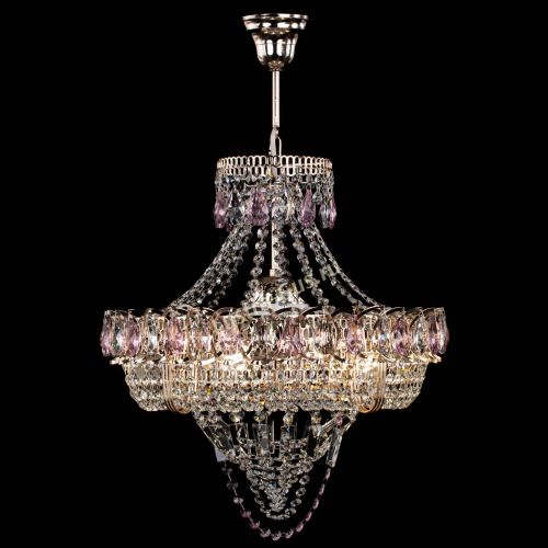 Люстра Кольцо Классика Веер розовая в Ижевске Гусь Хрустальный