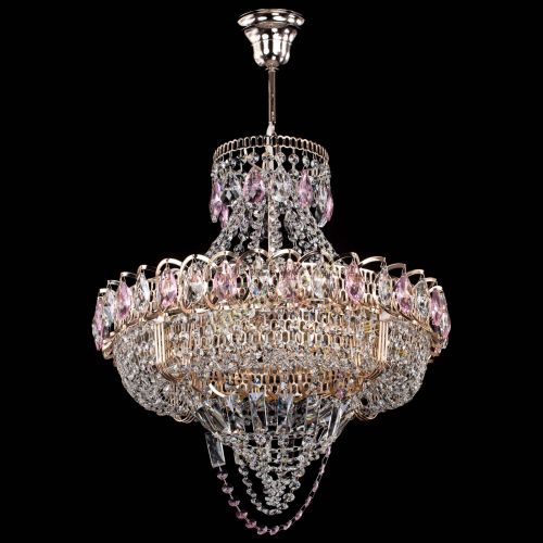 Люстра Кольцо Классика Веер розовая в Ижевске Гусь Хрустальный