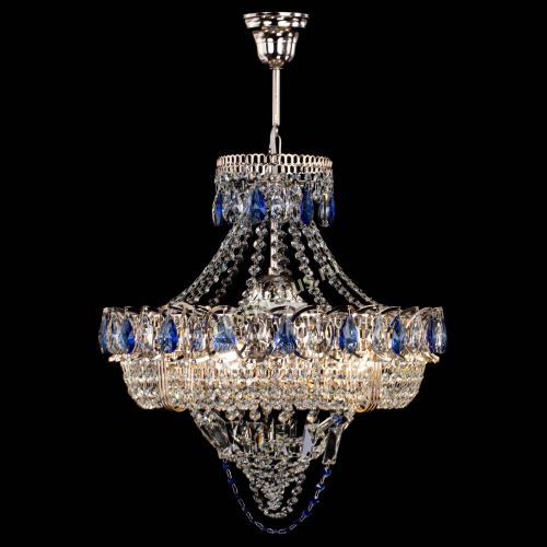 Люстра Кольцо Классика Веер синяя в Ижевске Гусь Хрустальный