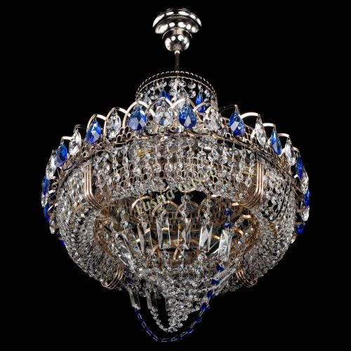 Люстра Кольцо Классика Веер синяя в Ижевске Гусь Хрустальный