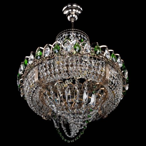 Люстра Кольцо Классика Веер зеленая в Ижевске Гусь Хрустальный