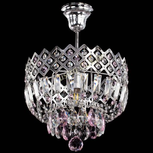 Люстра Корона №1 пластинка розовая в Ижевске Гусь Хрустальный