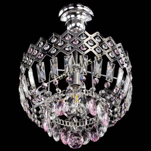 Люстра Корона №1 пластинка розовая в Ижевске Гусь Хрустальный