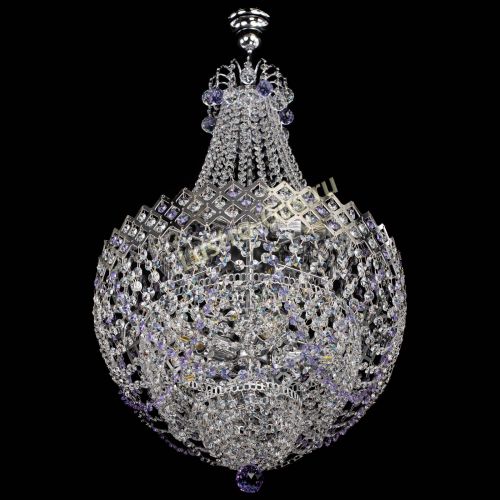 Люстра Корона №5 с подвесом Фиолетовая в Ижевске Гусь Хрустальный