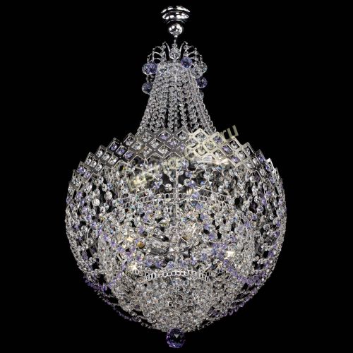 Люстра Корона №5 с подвесом Фиолетовая в Ижевске Гусь Хрустальный