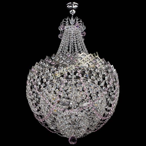 Люстра Корона №5 с подвесом Розовая в Ижевске Гусь Хрустальный