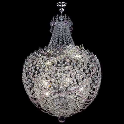 Люстра Корона №5 с подвесом Розовая в Ижевске Гусь Хрустальный