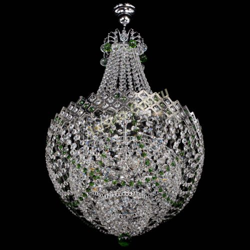 Люстра Корона №5 с подвесом Зеленая в Ижевске Гусь Хрустальный