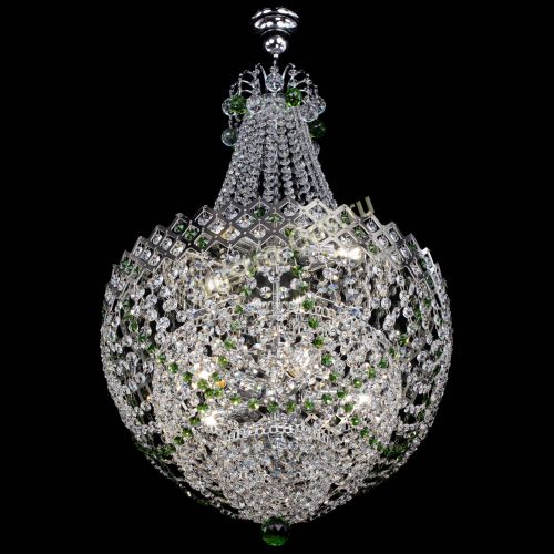 Люстра Корона №5 с подвесом Зеленая в Ижевске Гусь Хрустальный