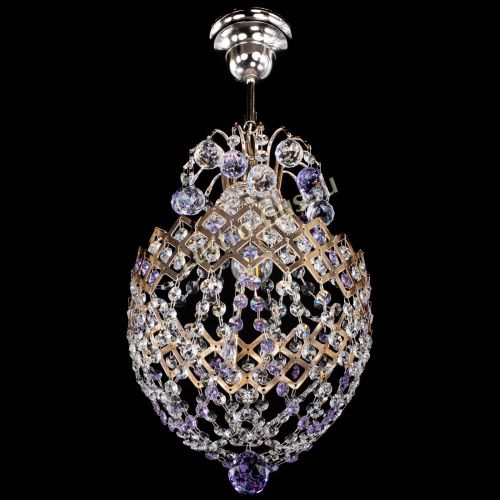 Люстра Корона №6 фиолетовая в Ижевске Гусь Хрустальный