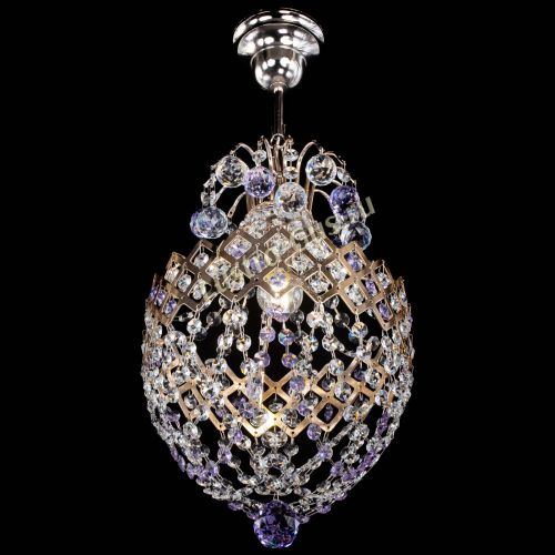 Люстра Корона №6 фиолетовая в Ижевске Гусь Хрустальный