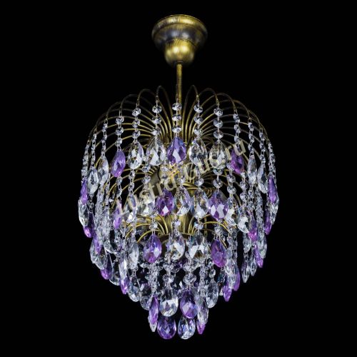 Люстра Лора №3 под бронзу фиолетовая в Ижевске Гусь Хрустальный