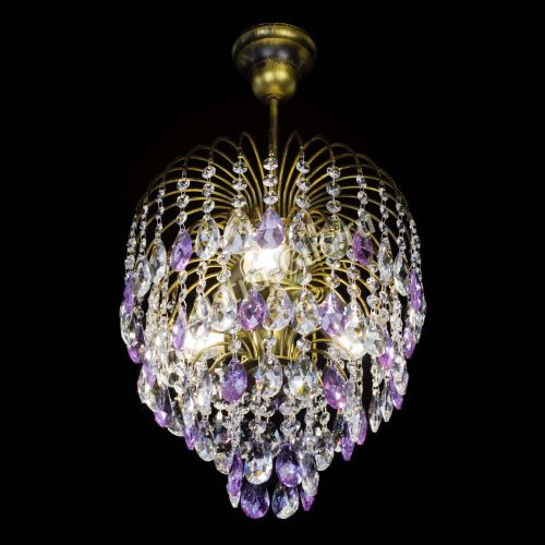 Люстра Лора №3 под бронзу фиолетовая в Ижевске Гусь Хрустальный