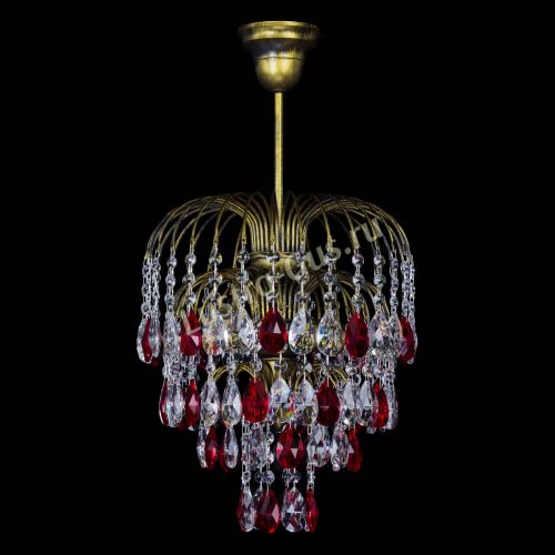 Люстра Лора №3 под бронзу красная в Ижевске Гусь Хрустальный